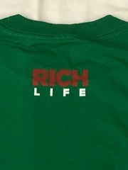 Rich Life T Shirt Dollar Money Wire Short Sleeves Green White Tee Graphic Top