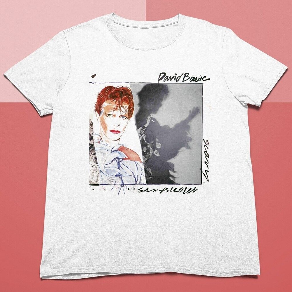 HOT David Bowie Scary Monsters Cover White Unisex T-Shirt