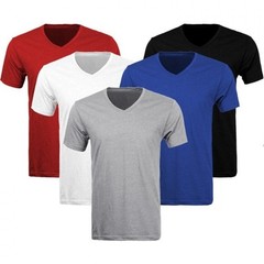 3-6 Pack Lots Men’s Plain Slim Fit Plain V-Neck T-Shirts Muscle Tee Short Sleeve