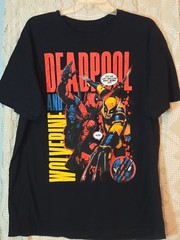 Marvel Studio DEADPOOL & WOLVERINE Graphic T Shirt 100% Cotton Black Size XL
