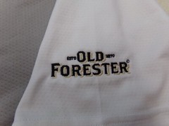 Alleson Athletic Jersey Adult Size M Gray White V Neck Old Forester on Sleeve