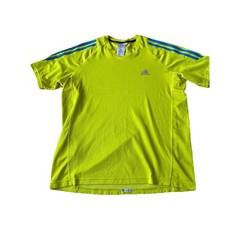 Adidas Formotion Shirt Men’s L Neon Yellow 3 Stripe Blue Climate Cool Jersey Y2k