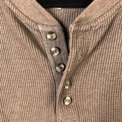 KingSize Thermal Waffle Henley Shirt Mens Big 2X Brown Long Sleeve Casual