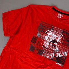AND1 T-Shirt Basketball Boombox Streetwear Mens XL Red Graphic Sporty Tee *Wear*