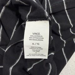 Vince Shirt Mens XL Black White Striped Cotton Modal Crewneck Short Sleeve Tee