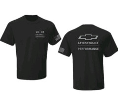 NEW CHEVY PERFORMANCE USA FLAG BLACK SHORT SLEEVE MENS COTTON TEE SHIRT D7893