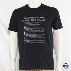 Lessons For Life Exclusive Printed T-Shirt Mens Warbird Print Black Military