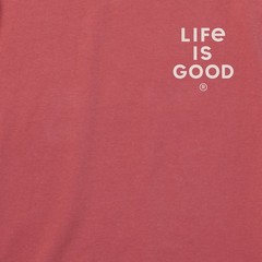 Life is Good. Men’s Bert’s 250 Flag Short Sleeve Crusher Tee, Faded Red