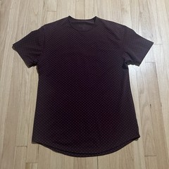BYLT Drop Cut SS Lux T Shirt Mens Large Purple Polka Dot Stretch Performance