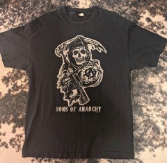 Vintage 2008 Sons of Anarchy Shirt Mens L Alstyle Grim Reaper Navy Blue Y2K