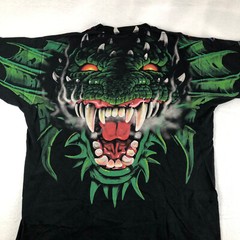 Liquid Blue Double Sided AOP Red Dragon Green XL 1996 Single Stitch Shirt VTG