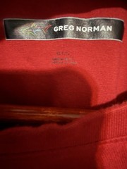 Greg Norman T-Shirt XL Red American Flag Shark Logo 100% Cotton Golf Casual