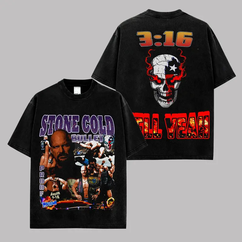 Stone Cold Steve Austin 3:16 Vintage Wrestling Graphic T-Shirt Premium Washed Co