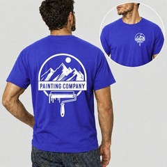 Mens Personalised Work T Shirt Custom Company Logo Trade Uniform Painter Plumber