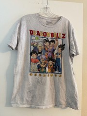 Dragon Ball Z Characters Group Graphic Print T-ShirtSlight tie dye look