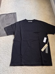 Essentials Fear of God Logo Crew Neck Short Sleeve Black Cotton T-Shirt XS
