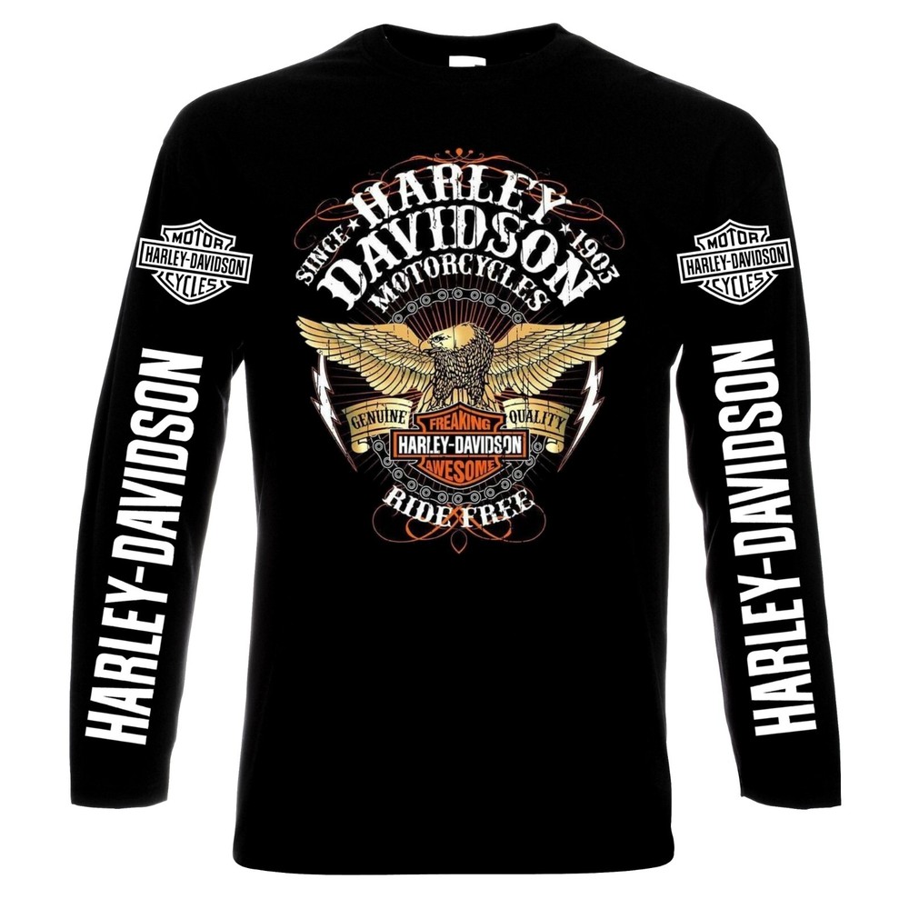 Harley Davidson, men’s long sleeve t-shirt, 100% cotton