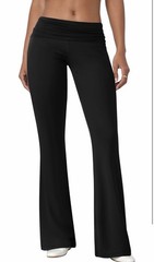 Copyleaf Flare Leggings for Women Fold Over Yoga Pants Stretch Bell Bottom Sm
