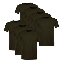 7 Pack Mens Stay-Tucked 100% Cotton Crew T-Shirts, Best Undershirts Medium Black
