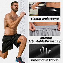 BALENNZ Athletic Shorts for Men with Pockets Small, 2 Pack Black, Dark Grey