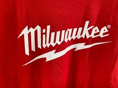 Milwaukee Tool T Shirt Tee Shirt Short Sleeve Red White Print Men’s 3XL ⭐️NEW⭐️
