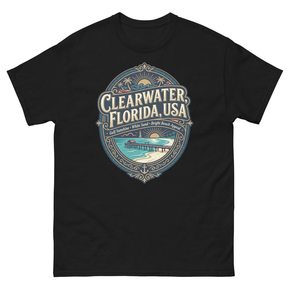 Clearwater Florida White Sand Graphic T-Shirt Unisex Travel Tee