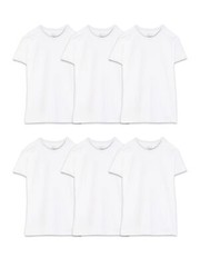 6 Pack Mens 100% Cotton Stay Tucked Crew T-shirt Underwear,5X-Large Big White