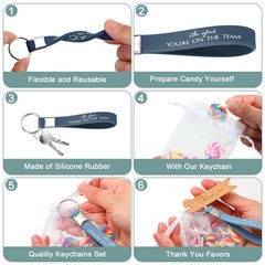 60 Sets Thank You Gifts Bulk Employee Appreciation Keychains with Bag for Fat…