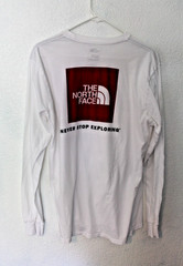 The North Face Long Sleeve T-Shirt Men’s Medium White Red Logo Graphic Tee