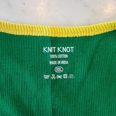 Knit Knot Jamaica Ribbed Tank Top Green Yellow Trim Flag Graphic Size XXL