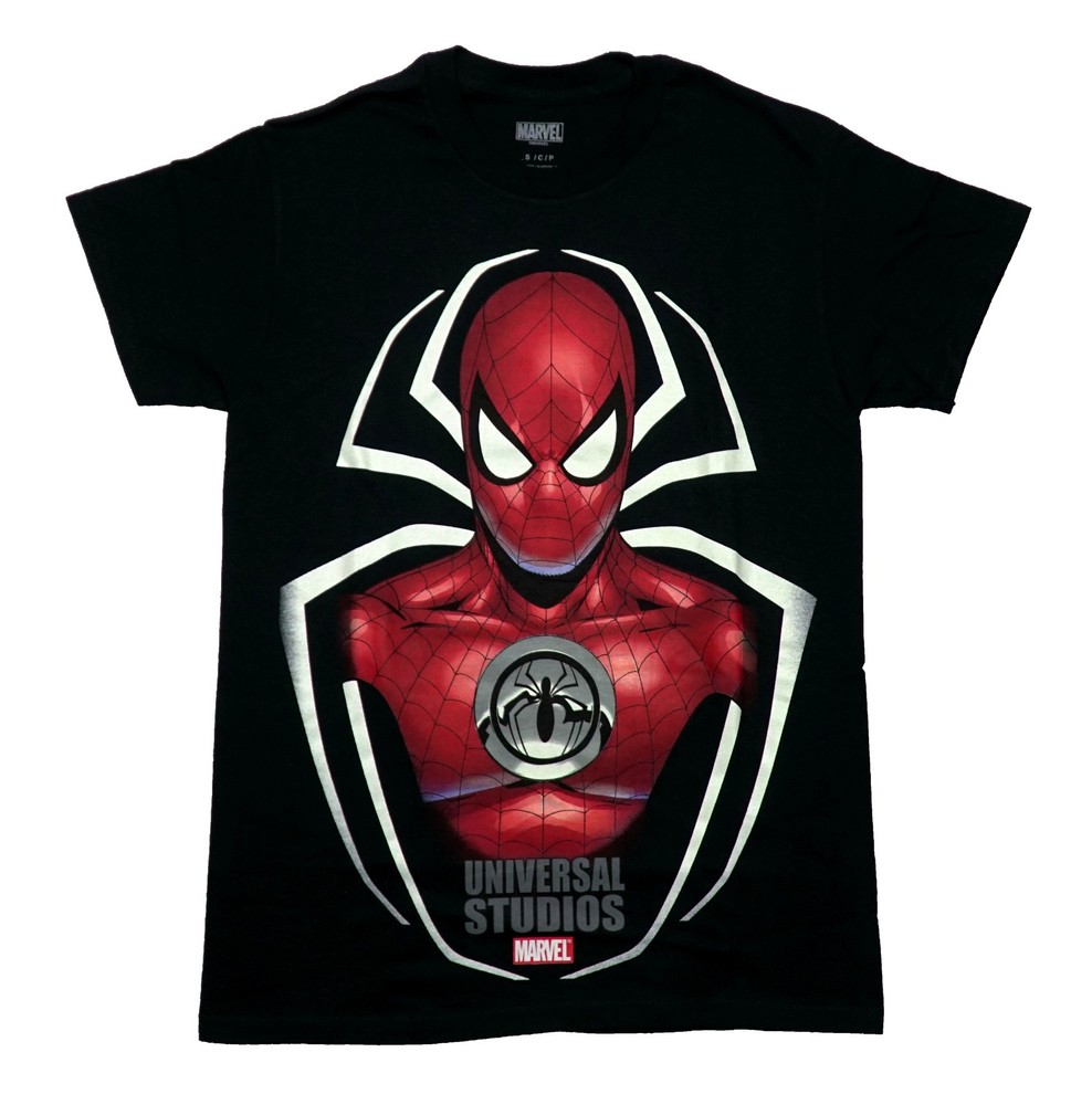 Spider-Man New Adult T-Shirt – Giant Universal Studios Medallion Image