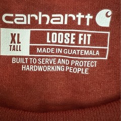 Carhartt men’s Long Sleeve T-Shirt TK0231 Loose Fit Red Logo sleeve graphic XL
