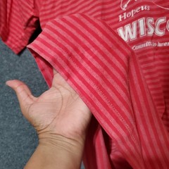 Vintage Wisconsin Shirt Mens 2XL Red Striped 90s Fishing School Hopeus Catchsome