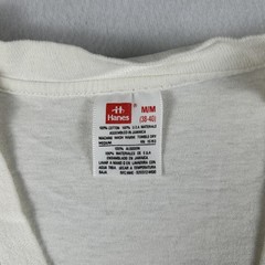 Vintage Hanes Shirt Mens Medium White V-Neck Cotton Undershirt Basic Tee Blank