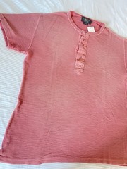 Ralph Lauren RRL Mens Knit Cotton Henley Shirt, Coral Toned, M