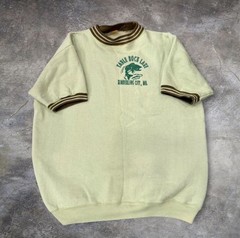 True VTG 70s Table Rock MO Ringer Raglan Sweat Shirt rare Size XL bright green