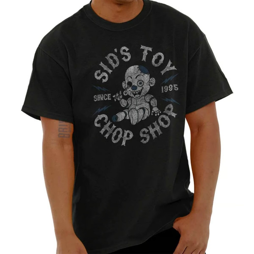 Funny Cartoon Movie Sid’s Toy Chop Shop Joke Womens or Mens Crewneck T Shirt Tee