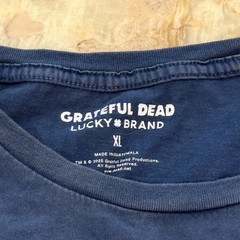 Lucky Brand Grateful Dead Skeleton Hand Rose Graphic T-Shirt Blue XL