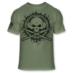 Helicopter Pilot Skull Logo T-Shirt – Helicopter Crossbones Tee Shirt – A397