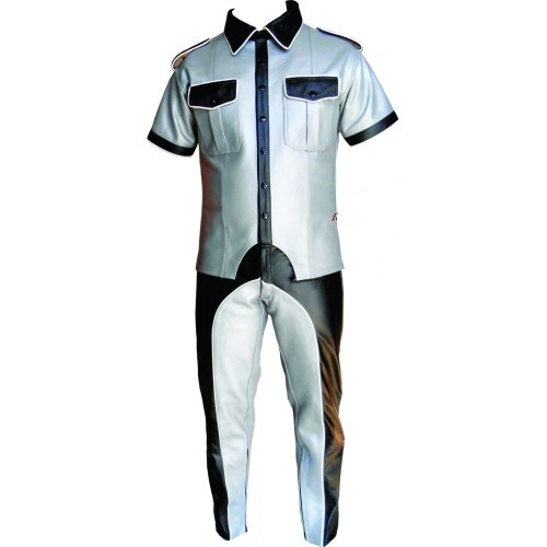 Mens Complete Pant and Shirt Suit Genuine Cowhide Leather High Quality Suits