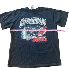 Vintage 2000 New Jersey Devils Stanley Cup Champions T-Shirt NHL Hockey Black XL