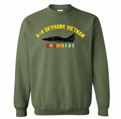 A-4 Skyhawk With Vietnam Service Ribbons Crew Hooded Sweatshirt