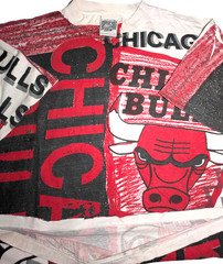 VINTAGE 90s CHICAGO BULLS MAGIC JOHNSON ALL OVER PRINT T SHIRT JORDAN RAP TEE L