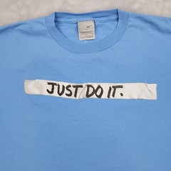 Vintage Nike Shirt Mens Large Blue Basic Base Swoosh Essential Just Do It Adult