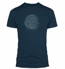 New: Blue Heather MYSTERY SCIENCE THEATER 3000 Live – Moon Logo T-shirt – MST3K