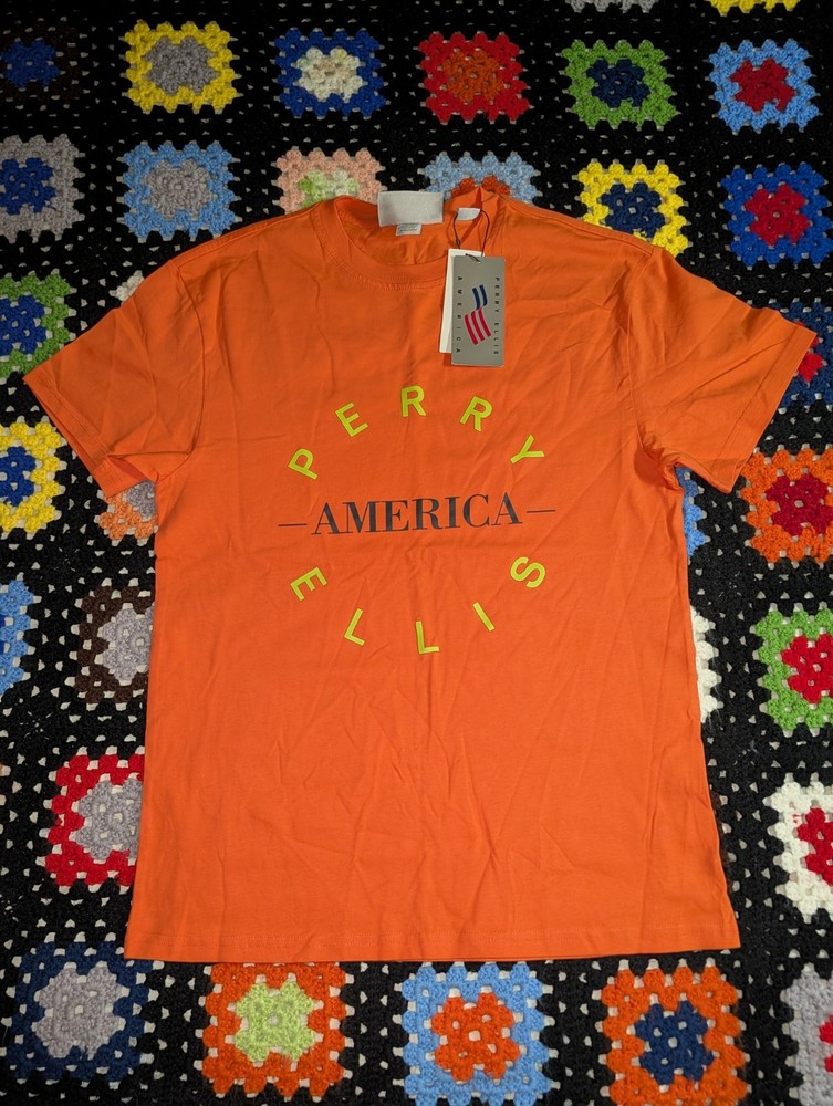 Perry Ellis America T Shirt Orange Size Small New