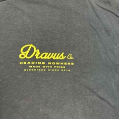 Dravus Co. Mens Graphic T-Shirt Black Yellow Crew XL Heading Nowhere
