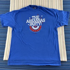 VTG The Arkansas Party Shirt Mens XL Blue Hanes 1992 Election Bill Clinton #8281