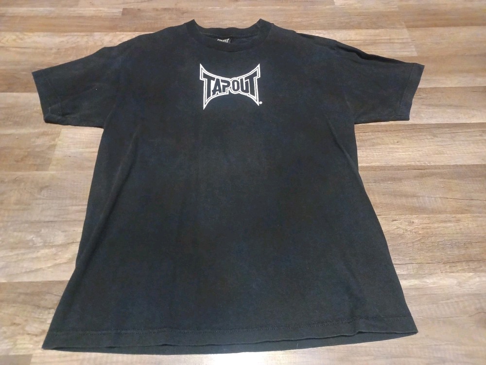 Vintage Y2K Tapout Double-Sided Huge Back Graphic MMA Training T-Shirt Large