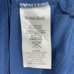 Buttercloth Shirt Mens XL Blue Lightweight Soft Stretch Pocket V Neck
